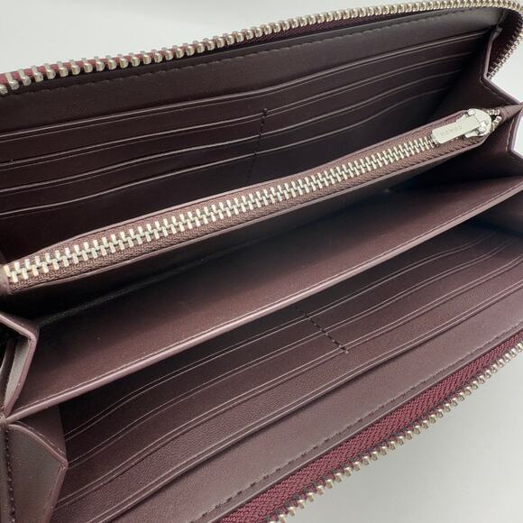 Coach Long Zip Around Wallet Signature Canvas Bow Print CZ327 - Picture 5 of 6